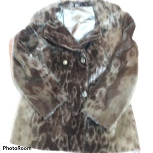 Ladies Size large Vintage Faux Fur Coat